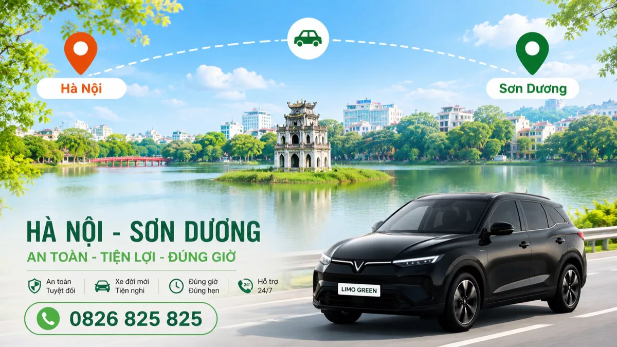 Xe ghép Hà Nội Sơn Dương sơ đồ tuyến đường