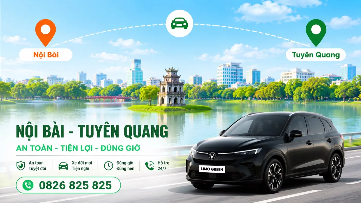 Xe ghép Nội Bài Tuyên Quang sơ đồ tuyến đường